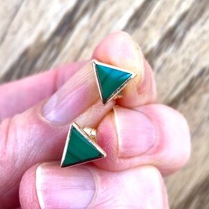 Malachite & 14K Earrings
